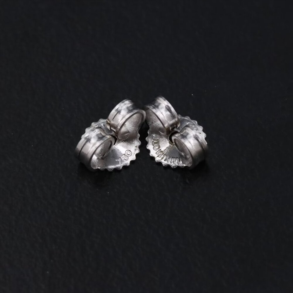 Mikimoto 18K Dark Grey Pearl Solitaire Earrings - Picture 5 of 5